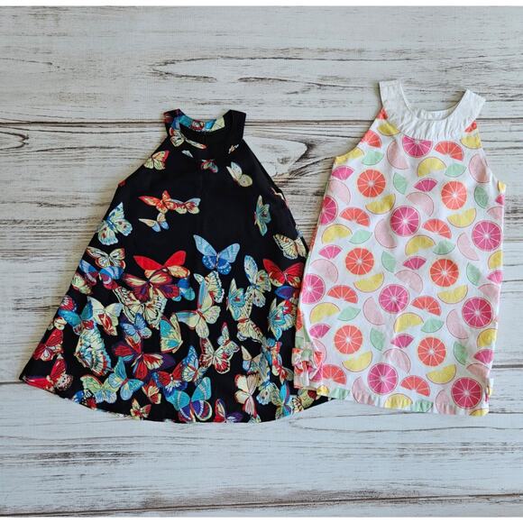 Girl's Summer Sundresses Fruit and Butterfly Print sz 6 - Picture 1 of 3